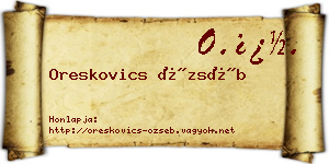 Oreskovics Özséb névjegykártya